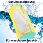 Gelber Schuhwaschbeutel mit Reißverschluss – für waschbare Sneaker